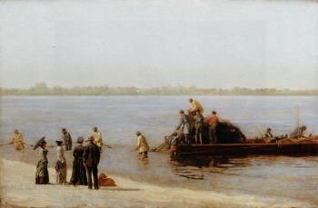 托馬斯 伊肯斯 Shad Fishing at Gloucester on the Delaware River
